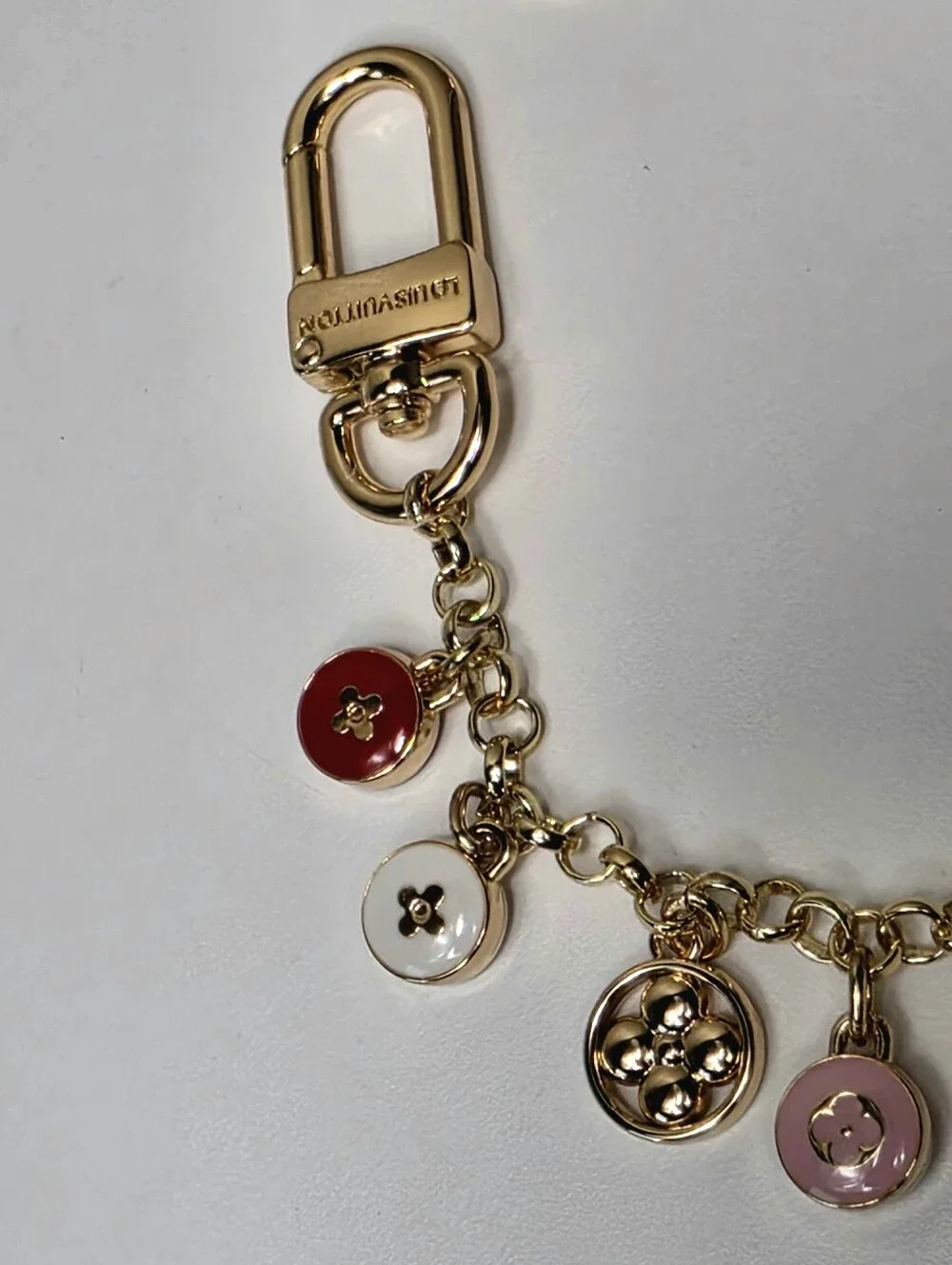 Louis Vuitton Women Gold Tone Multicolor Logo Chain Bag Charm